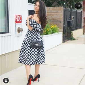 Polka dot midi cocktail dress
